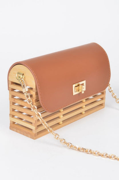 Bamboo Flap Crossbody Bag - Tigbul's Variety Fashion Shop