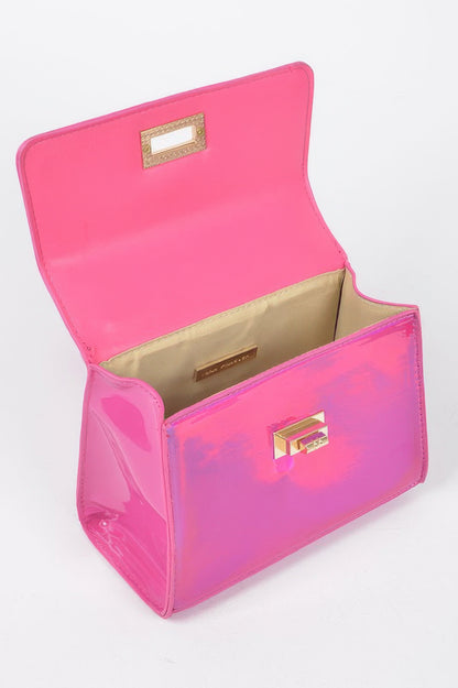 Mirror Metallic Flap Crossbody Bag - Tigbul's Variety Fashion Shop