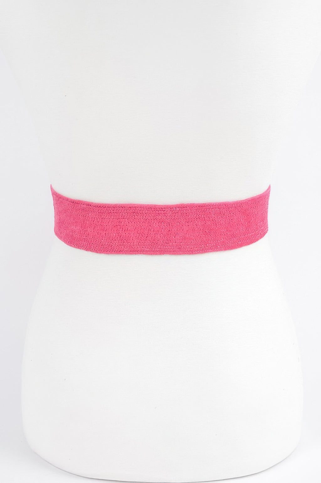 Faux Straw Elastic Belt, fuchsia pink elastic band with no centerpiece