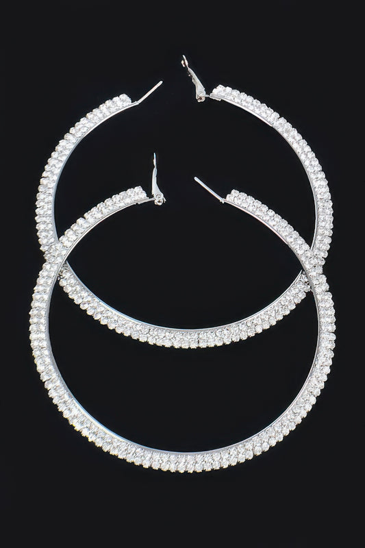 Rhinstone Hoop Earring - Tigbul's Variety Fashion Shop