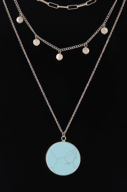 Multi Stone Pendant Chain Necklace - Tigbul's Variety Fashion Shop