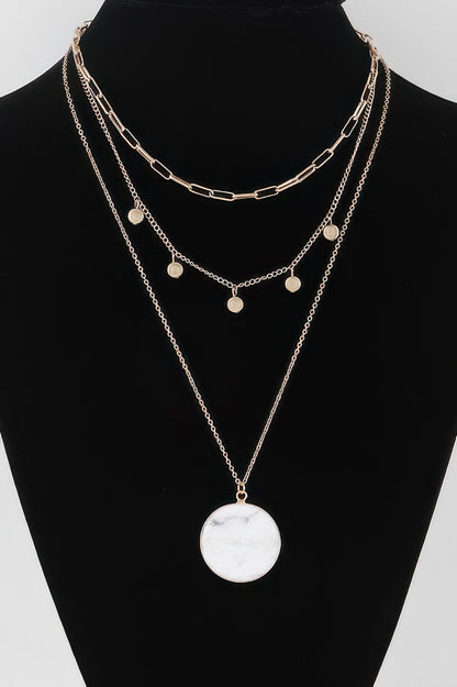 Multi Stone Pendant Chain Necklace - Tigbul's Variety Fashion Shop