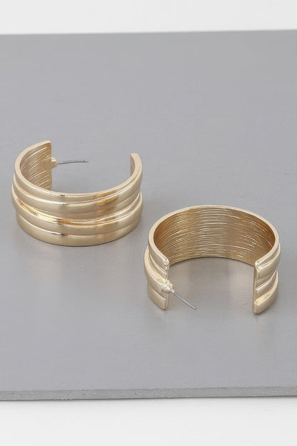 Multi Lined Hoop Earrings - Tigbul's Variety Fashion Shop