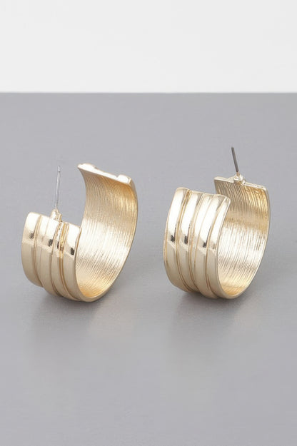 Multi Lined Hoop Earrings - Tigbul's Variety Fashion Shop