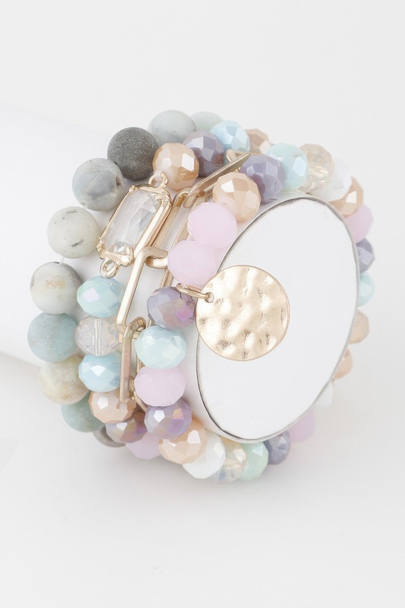 Multi Stone Crystal Beaded Bracelet - Tigbul's Variety Fashion Shop