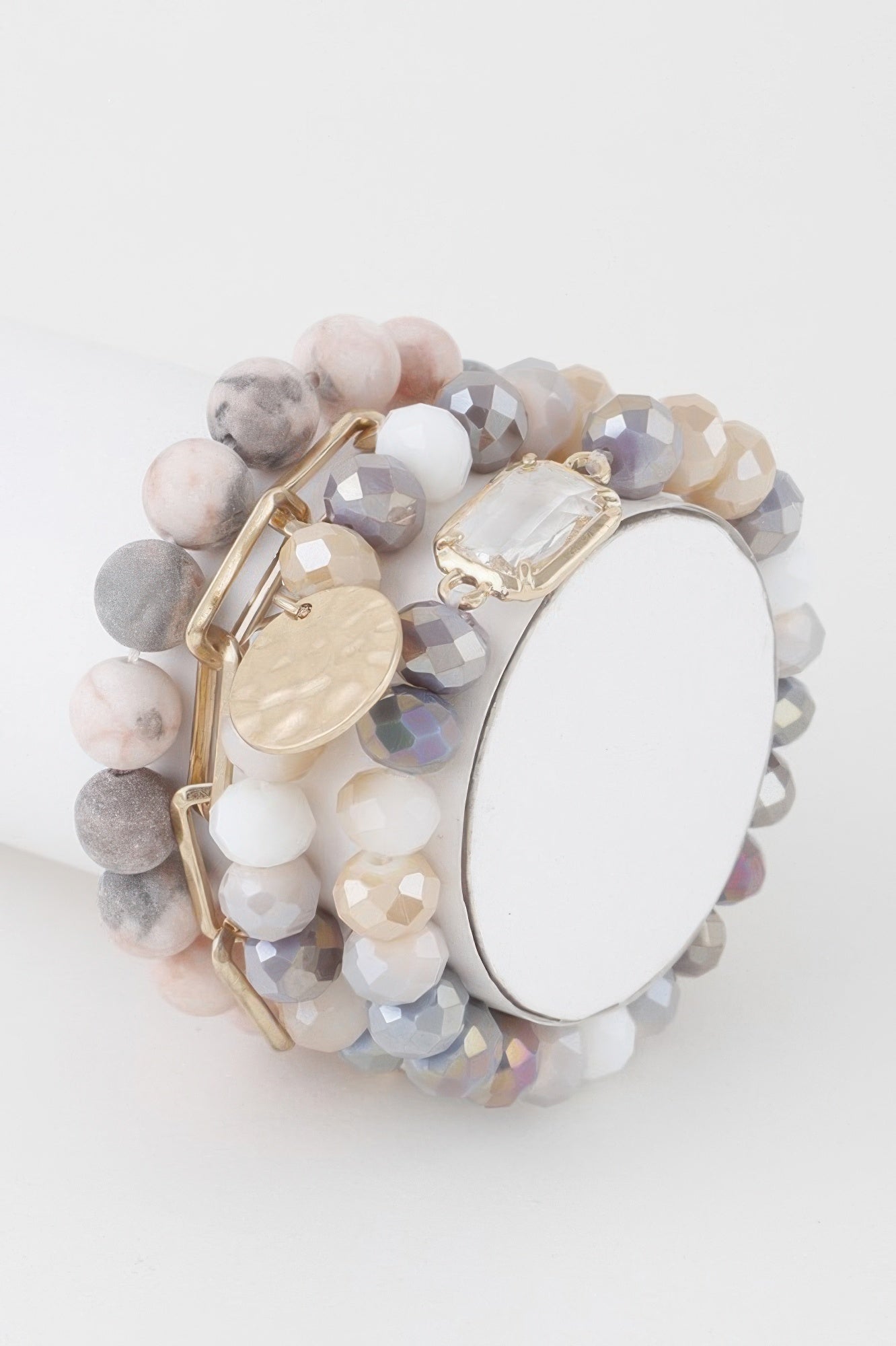Multi Stone Crystal Beaded Bracelet - Tigbul's Variety Fashion Shop