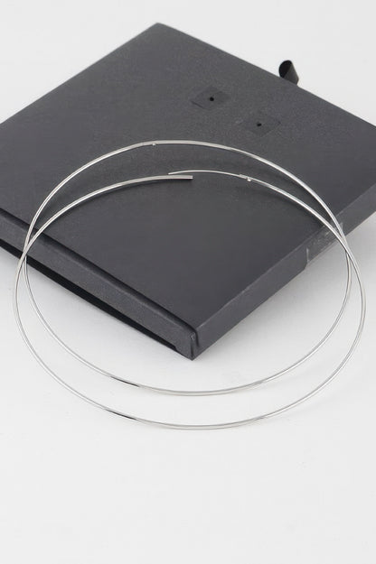 Wide Metal Hoop Earrings - Tigbul's Variety Fashion Shop