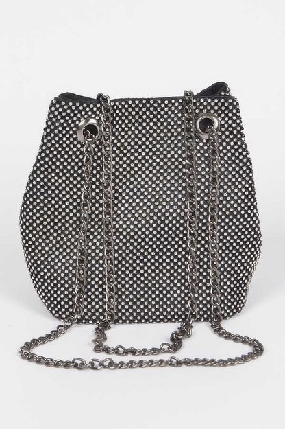 Rhinestone Bucket Chain Bag - Tigbul's Variety Fashion Shop