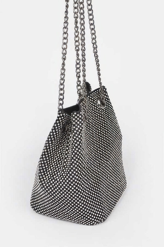 Rhinestone Bucket Chain Bag - Tigbul's Variety Fashion Shop