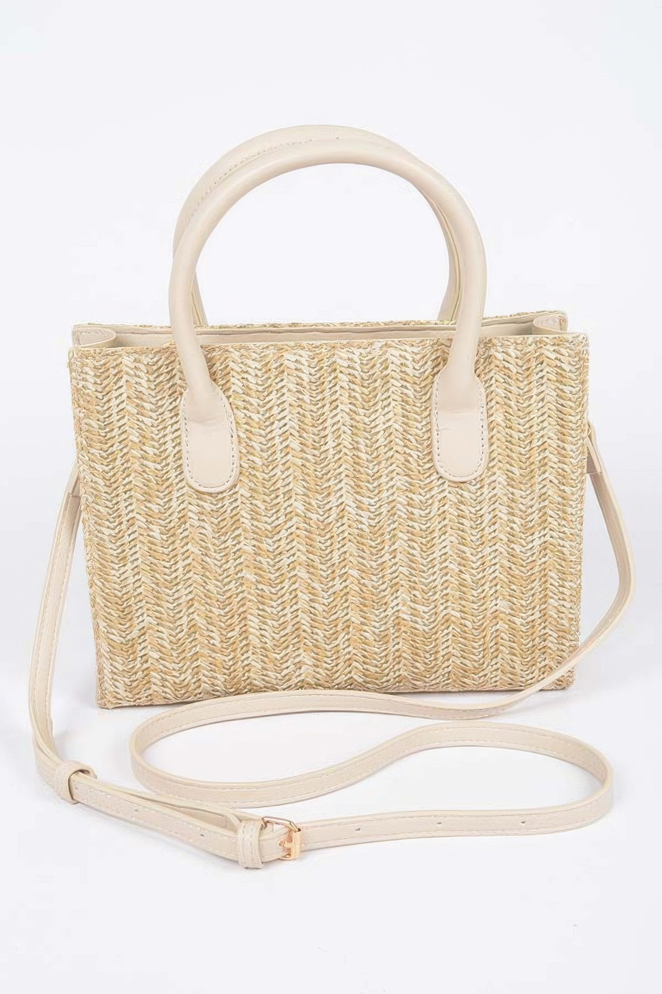 Vegan Faux Straw Mini Tote Bag - Tigbul's Variety Fashion Shop