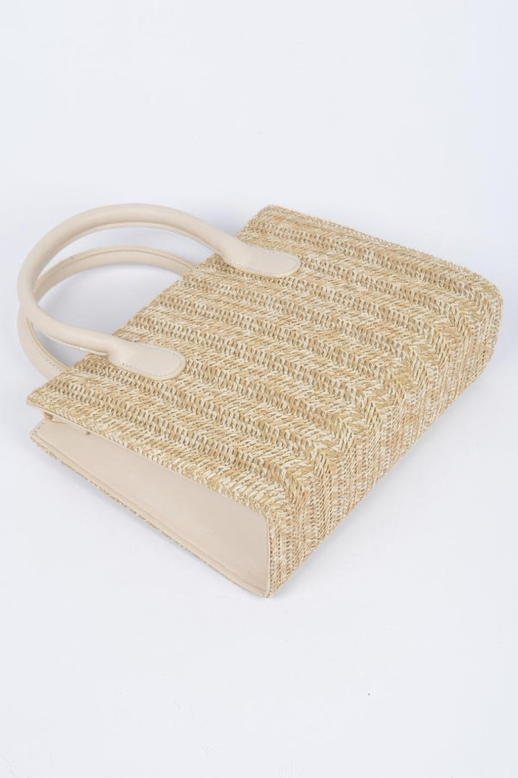 Vegan Faux Straw Mini Tote Bag - Tigbul's Variety Fashion Shop