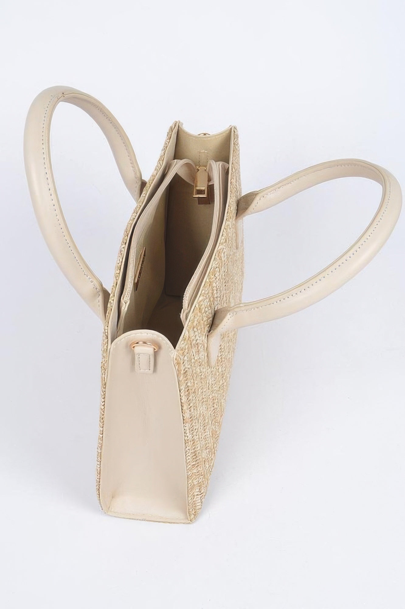 Vegan Faux Straw Mini Tote Bag - Tigbul's Variety Fashion Shop