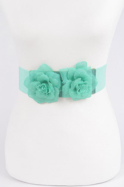 Flower Buckle Elastic Belt - Tigbul's Variety Fashion Shop