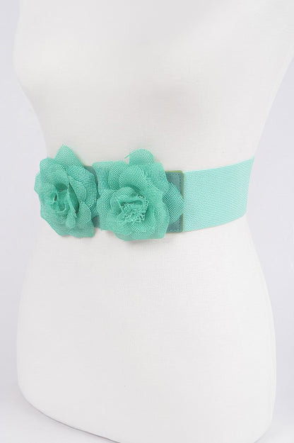 Flower Buckle Elastic Belt - Tigbul's Variety Fashion Shop
