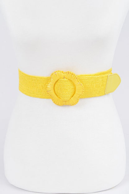 Faux Straw Elastic Belt - Tigbul's Variety Fashion Shop