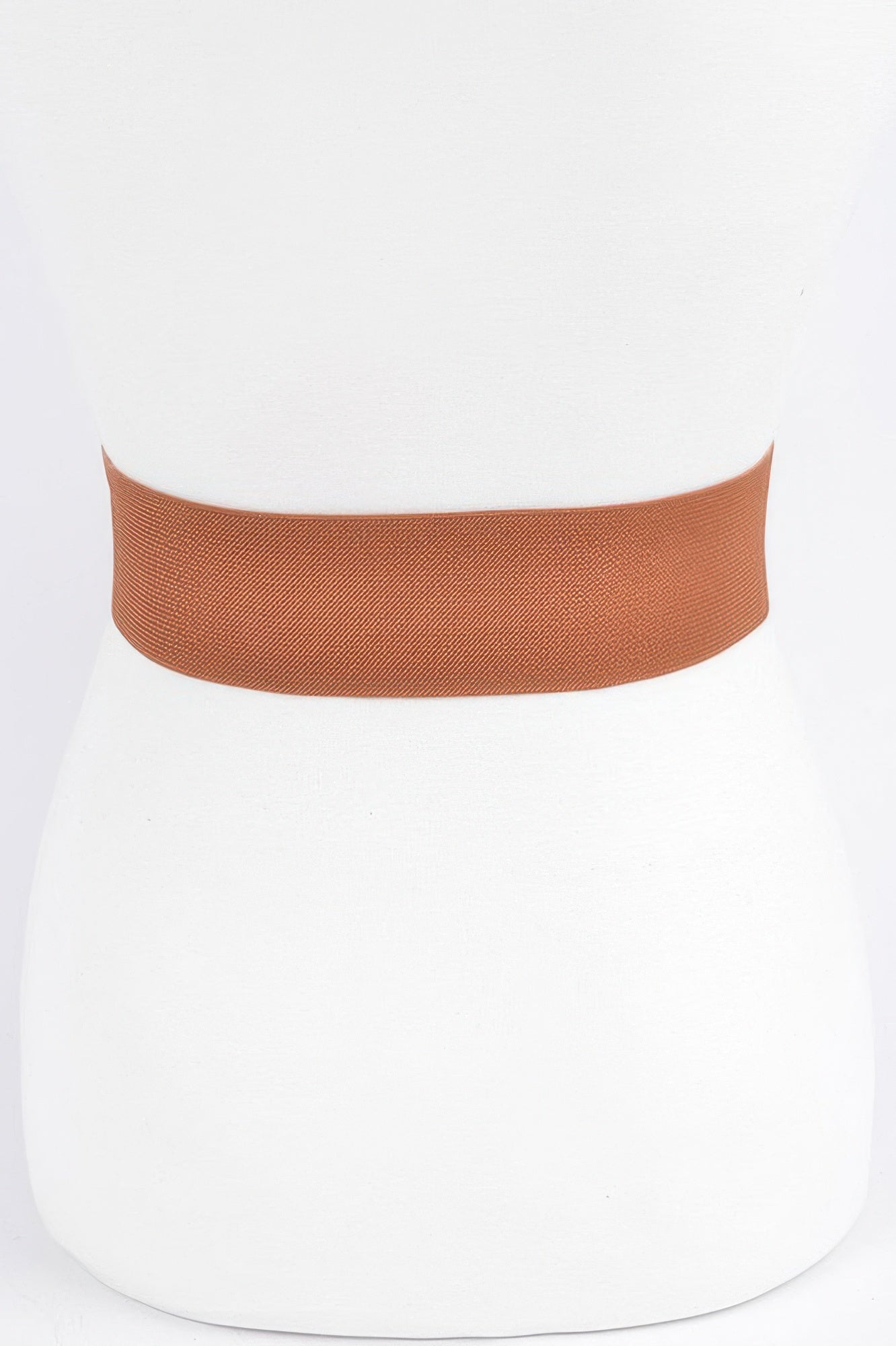 Camel elastic belt band, wide woven fabric band with no visible buckle