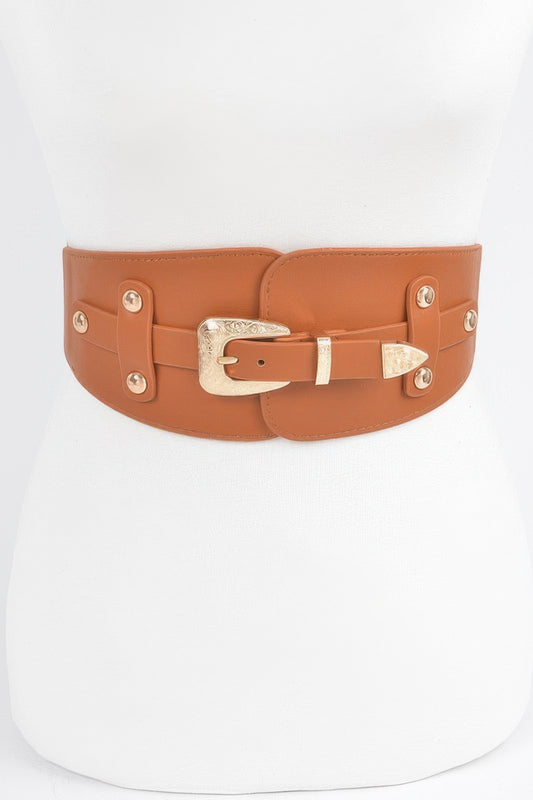 Wide Belt Buckle Elastic Belt - Tigbul's Variety Fashion Shop