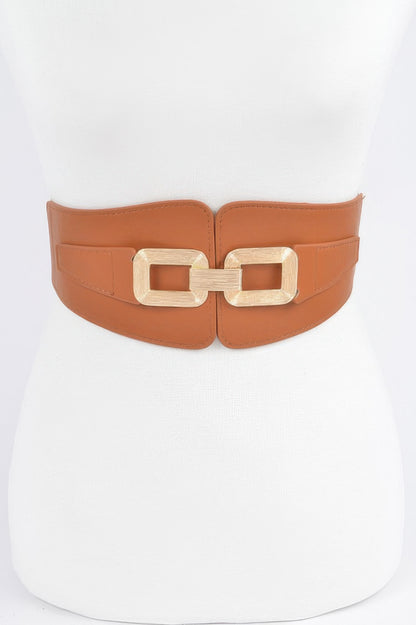 Wide Metal Link Elastic Belt - Tigbul's Variety Fashion Shop