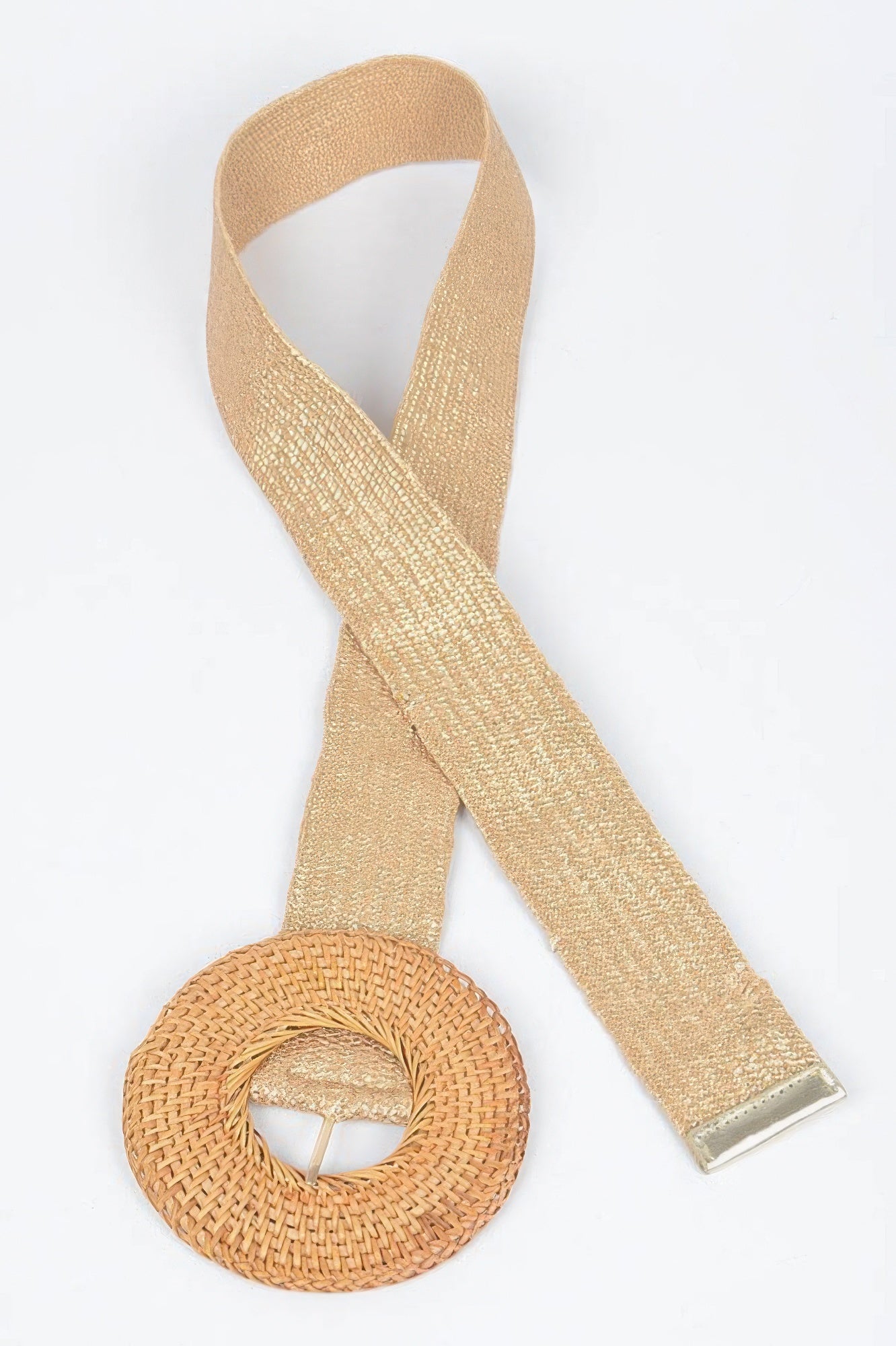 Round Handmade Bamboo Buckle Elastic Belt - Tigbul's Variety Fashion Shop