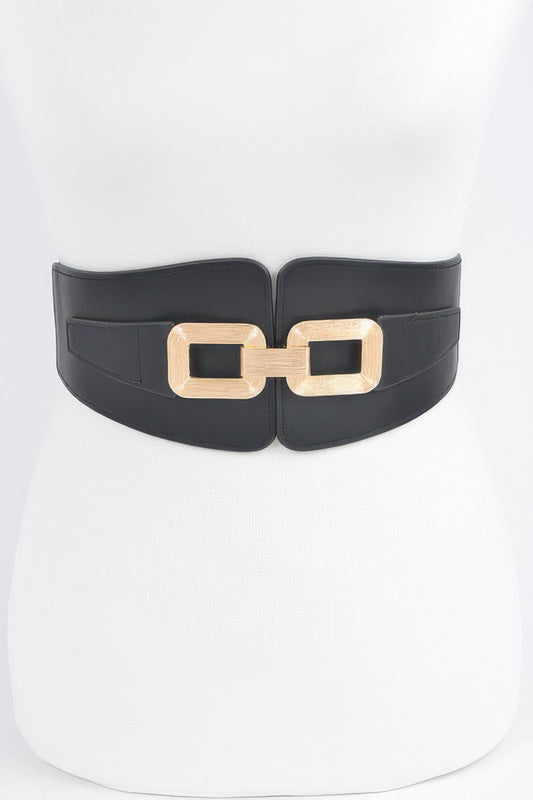 Wide Metal Link Plus Size Elastic Belt - Tigbul's Variety Fashion Shop