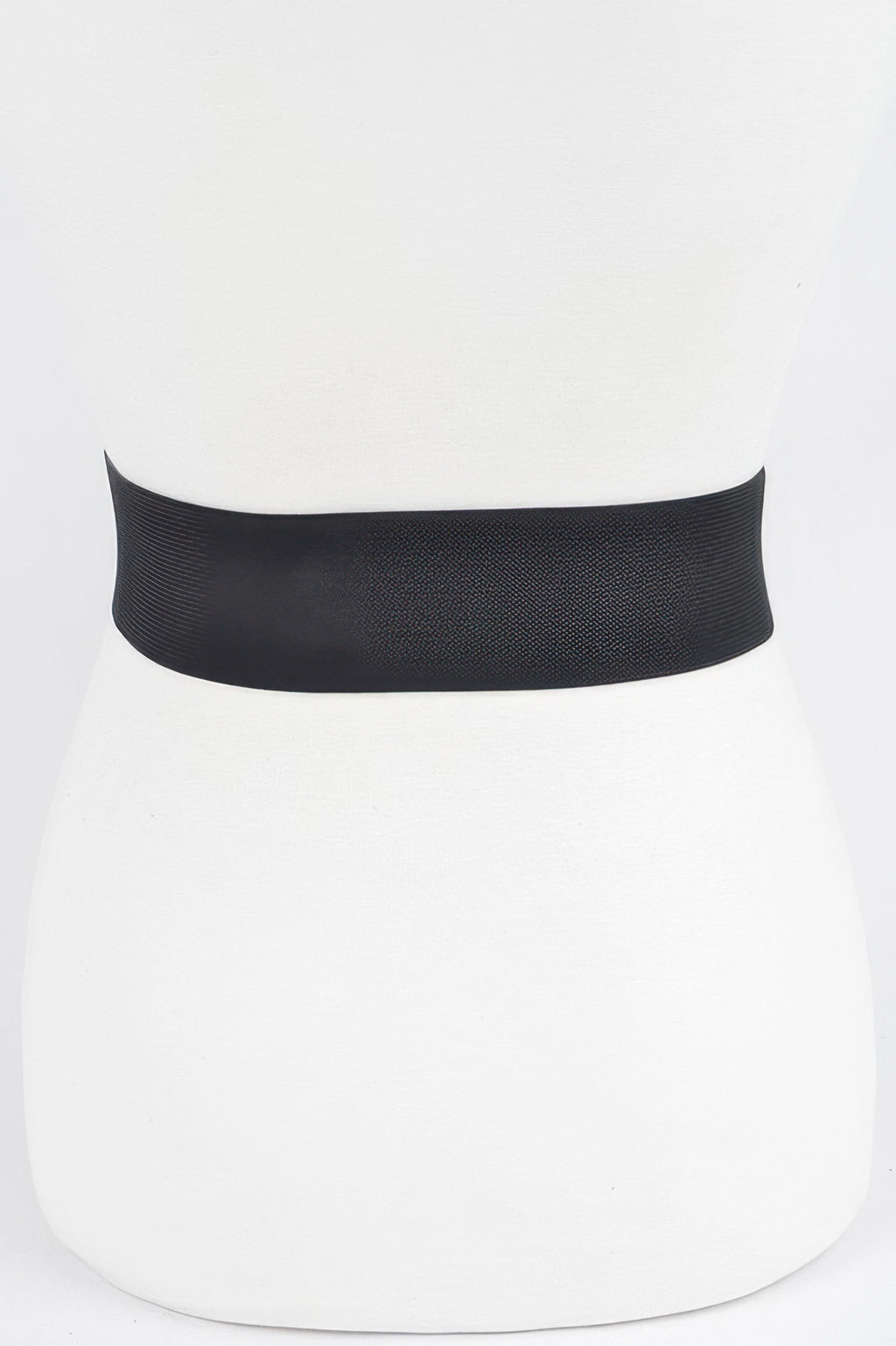 Black wide elastic belt, textured back band view