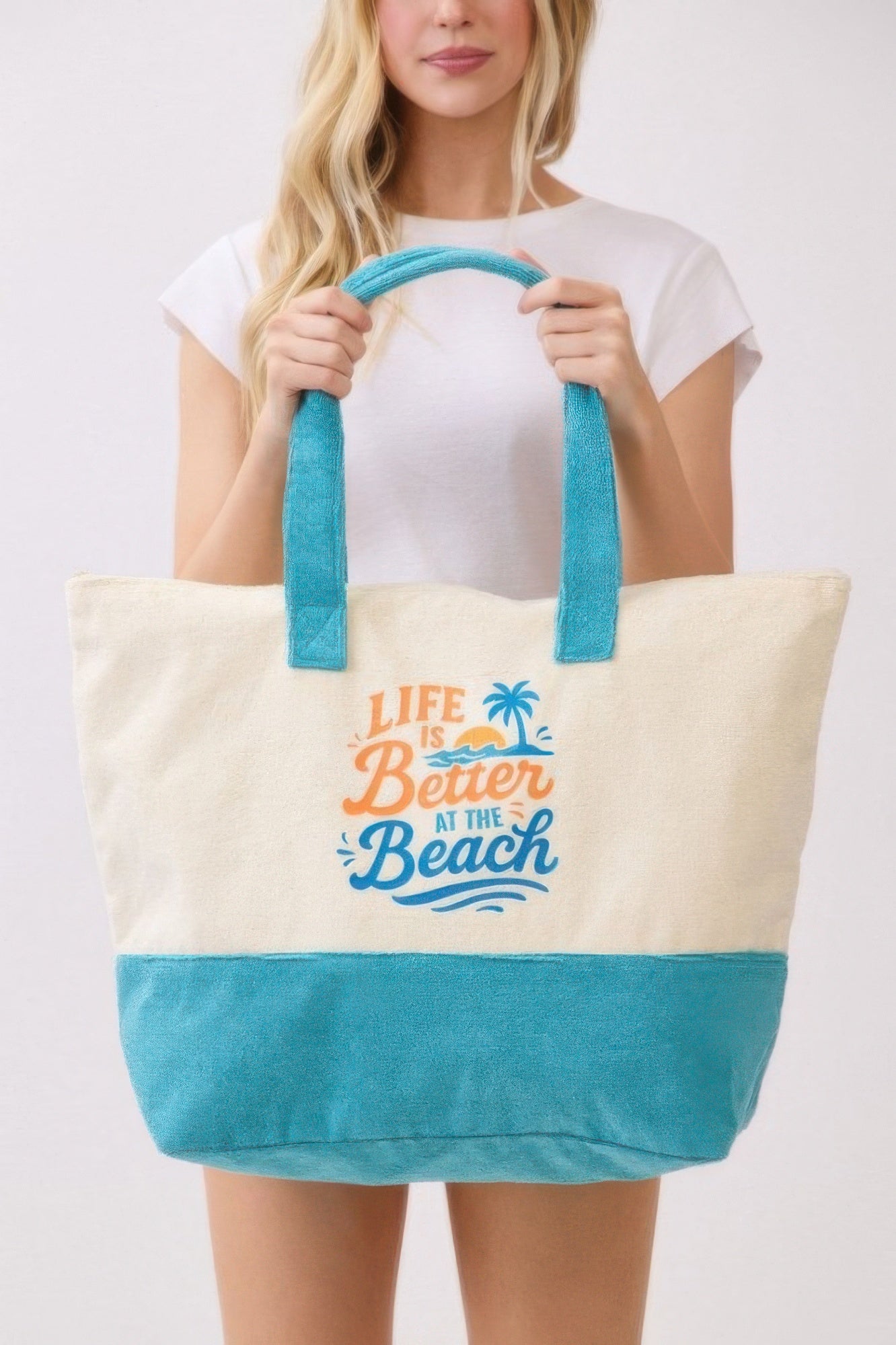 Life Is Better At The Beach Terry Tote - Tigbul's Variety Fashion Shop
