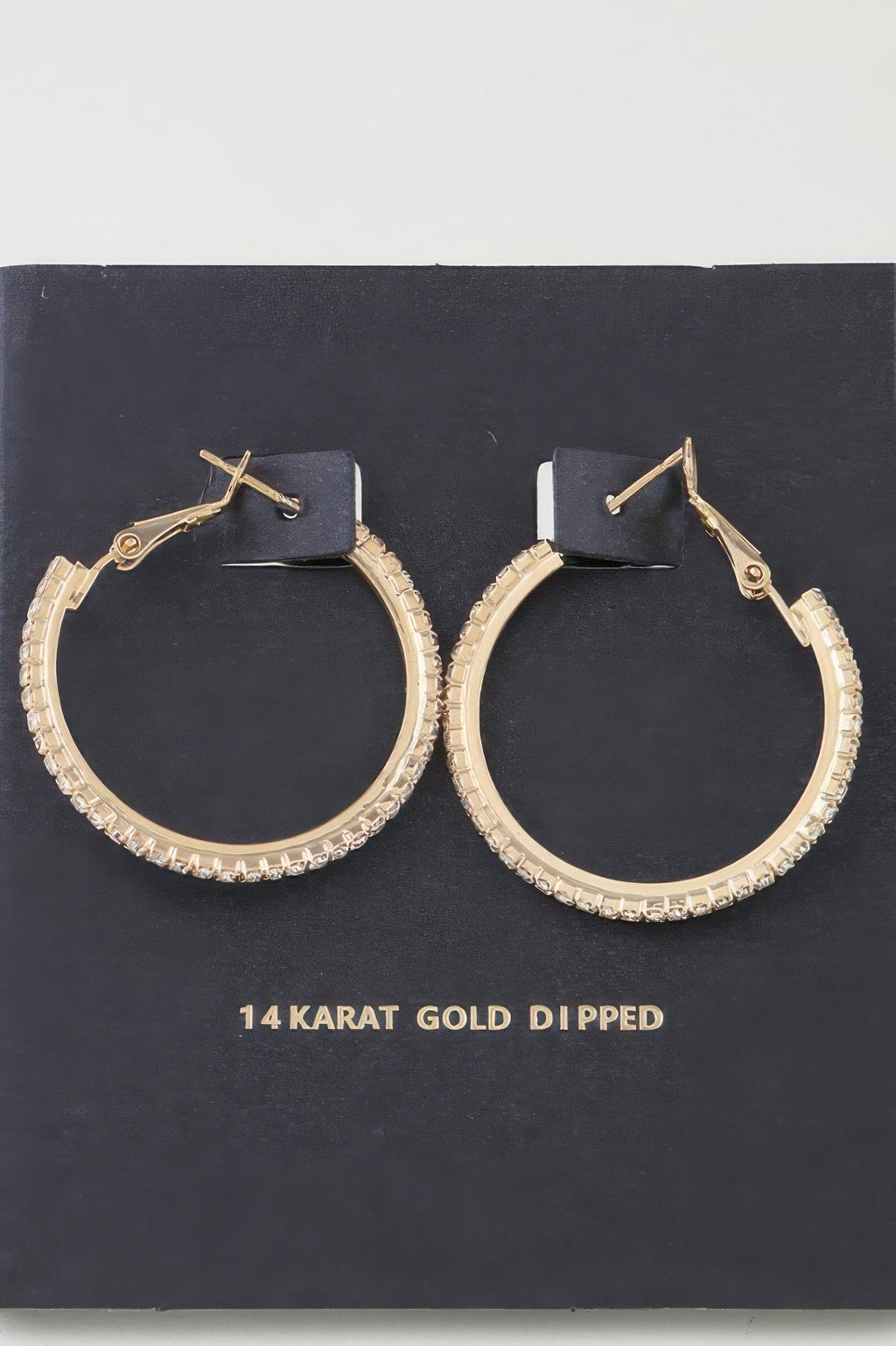 Rhinestone Lined Hoop Earrings - Tigbul's Variety Fashion Shop