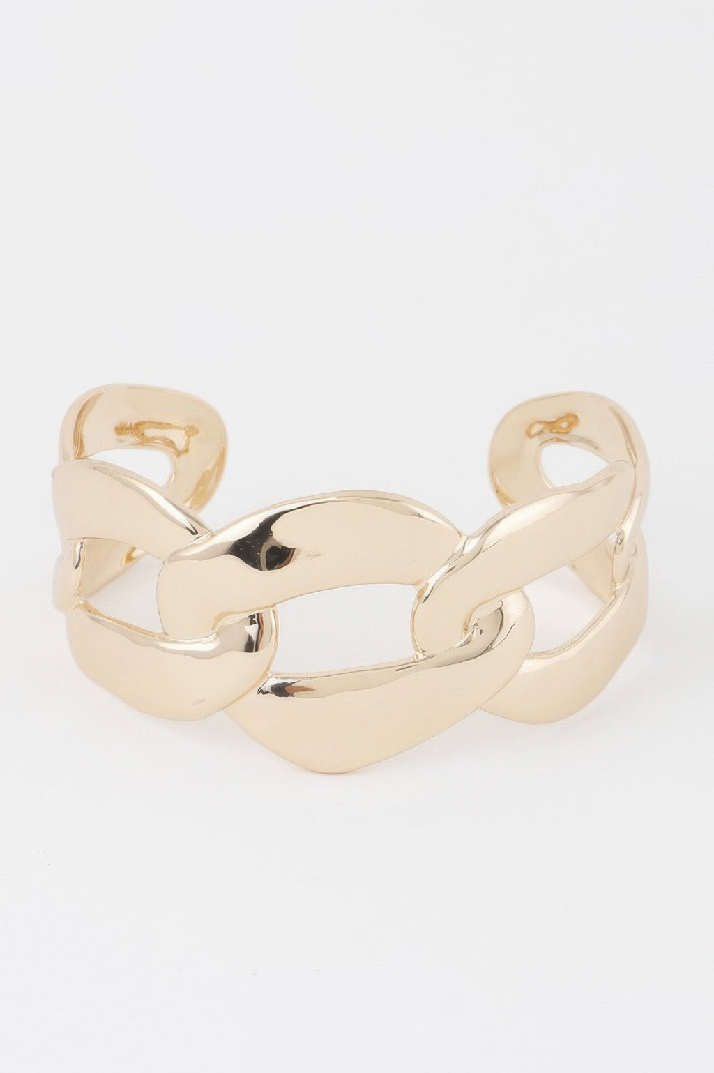 Openwork cuff bracelet, gold-tone link design with open cutouts