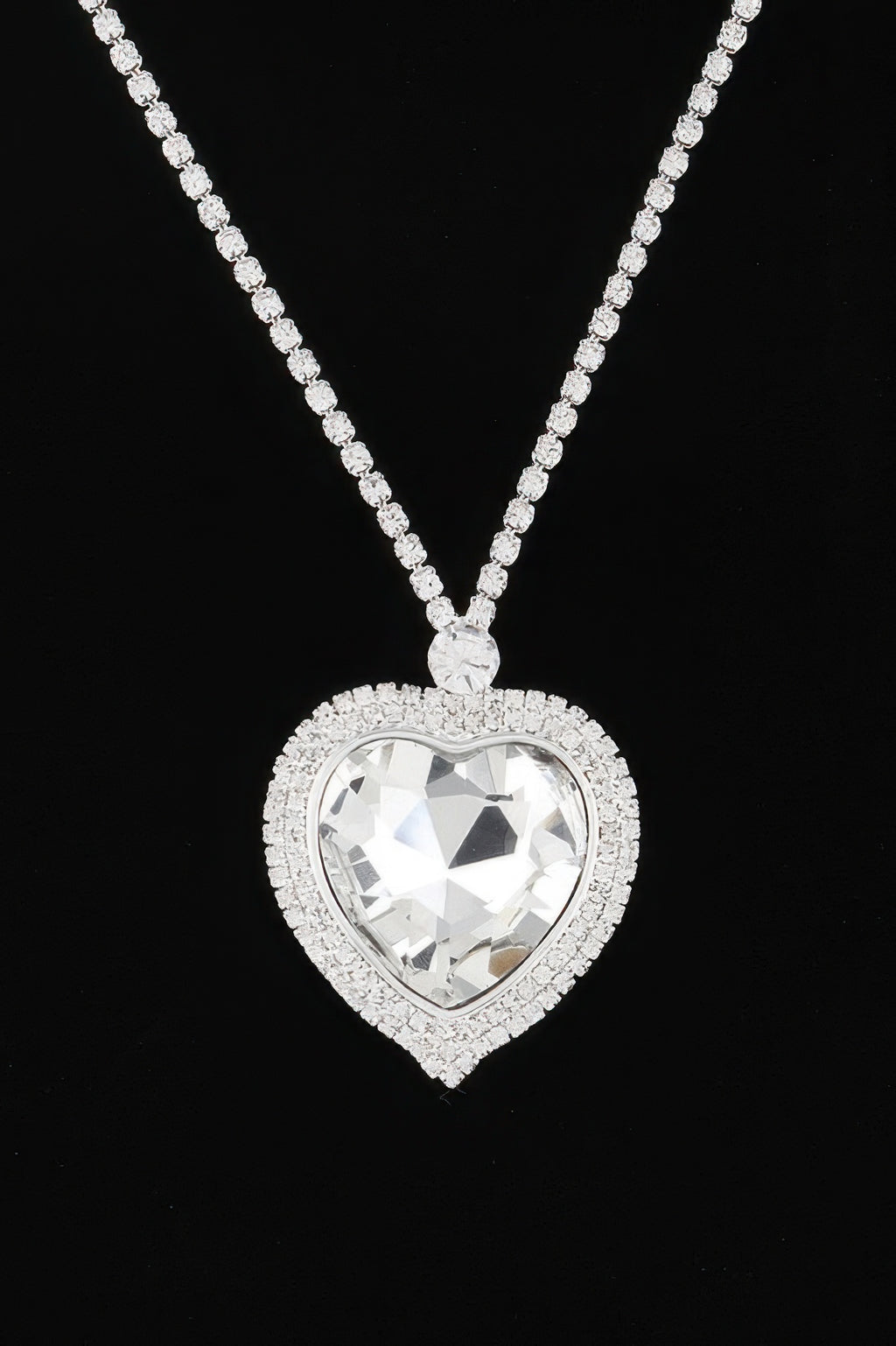 Jeweled Crystal Heart Necklace Set - Tigbul's Variety Fashion Shop