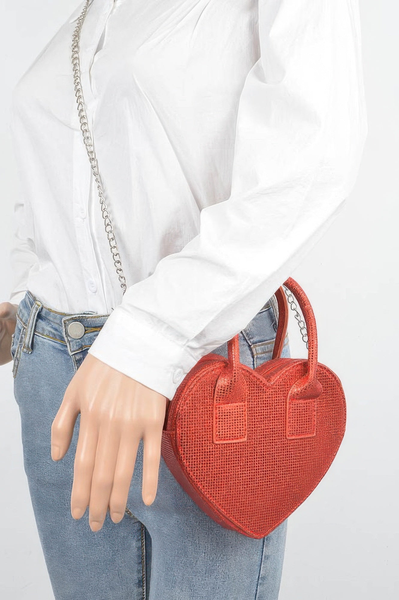 Metallic Heart Crossbody Bag - Tigbul's Variety Fashion Shop