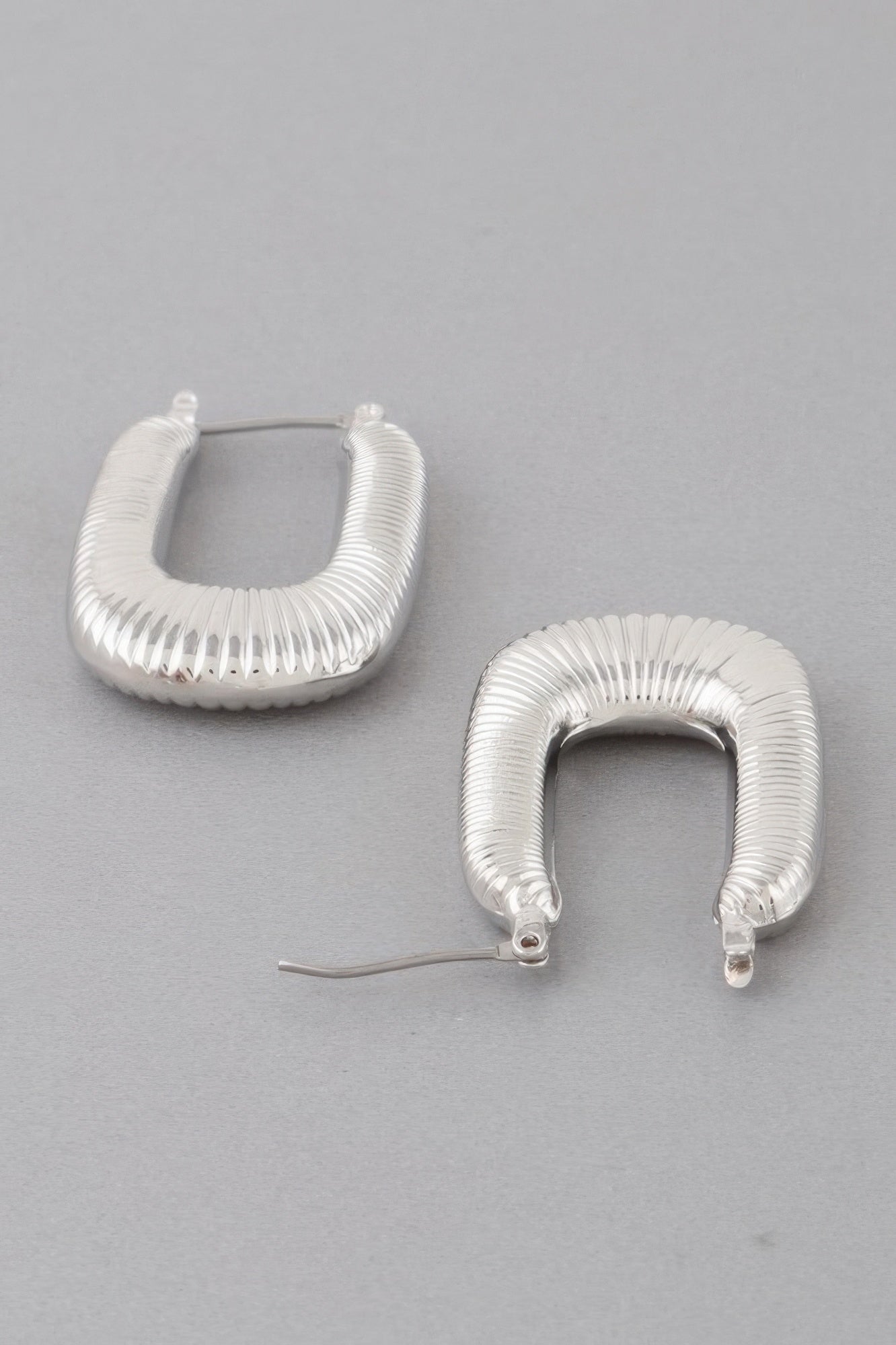 Metal Medium Textured Hoop Earring - Tigbul's Variety Fashion Shop
