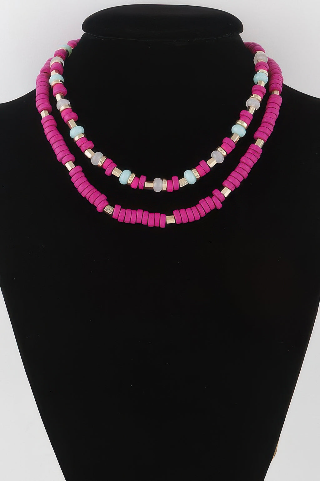 Two Toned Layered Disk Necklace - Tigbul's Variety Fashion Shop
