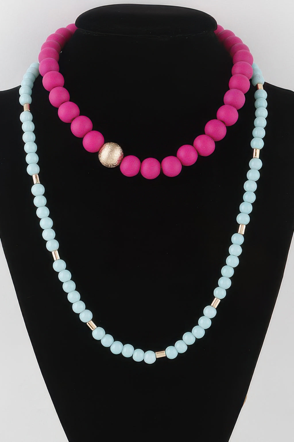 Two Toned Beaded Long Necklace - Tigbul's Variety Fashion Shop
