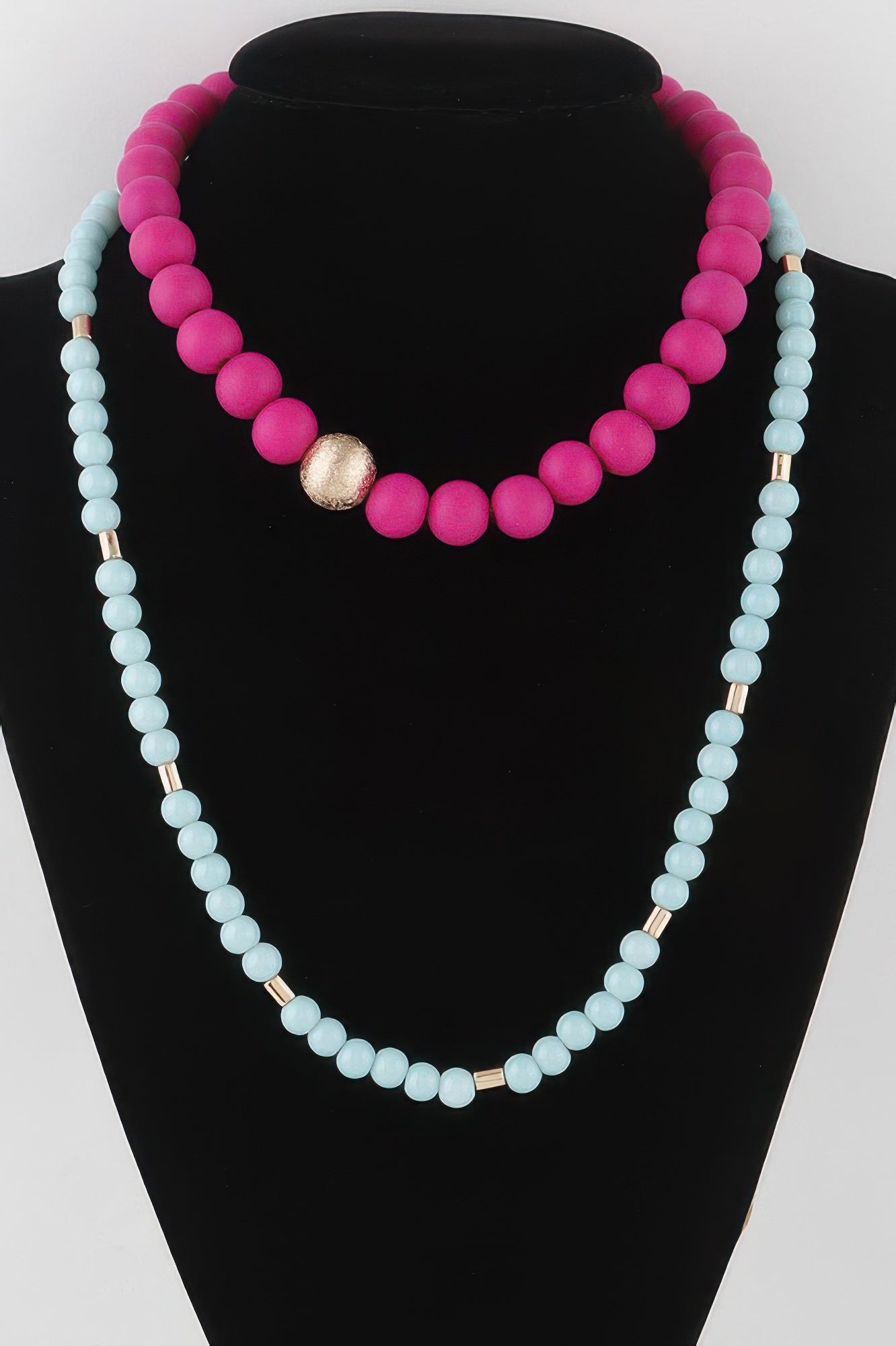 Two Toned Beaded Long Necklace - Tigbul's Variety Fashion Shop