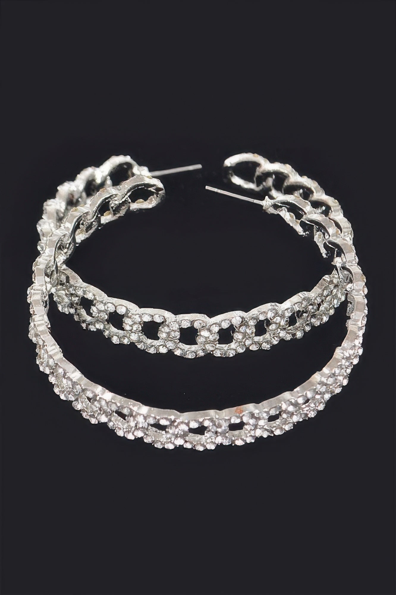 Rhinestone Hoop Earring - Tigbul's Variety Fashion Shop