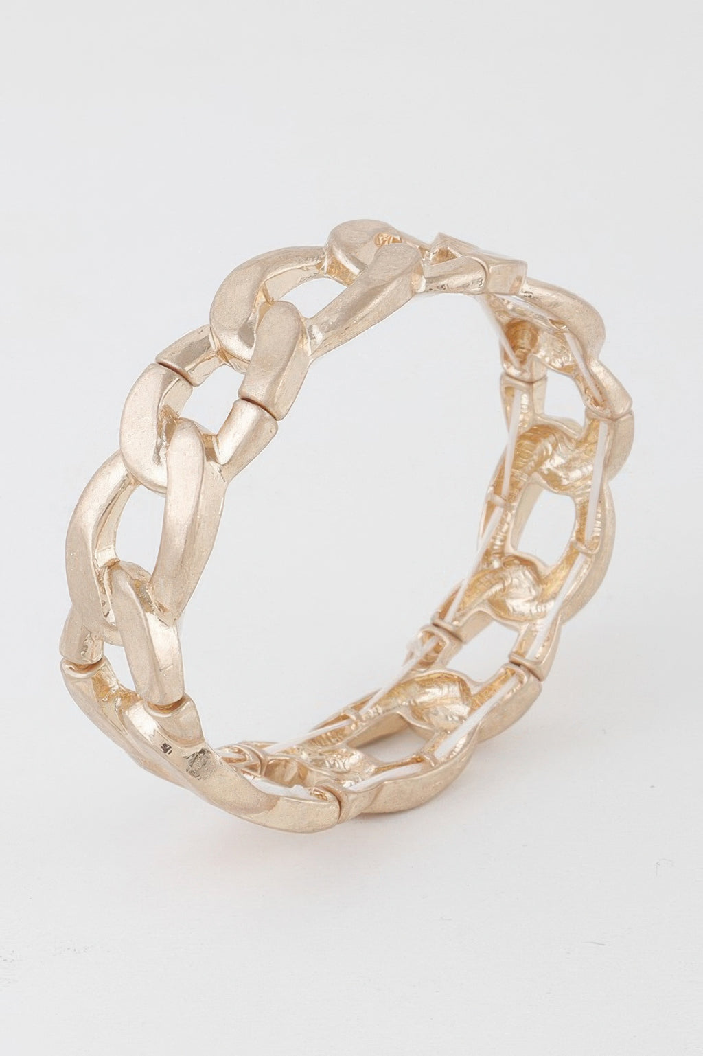 Curb Chain Bracelet, W Gold curb-link chain with rounded chunky links