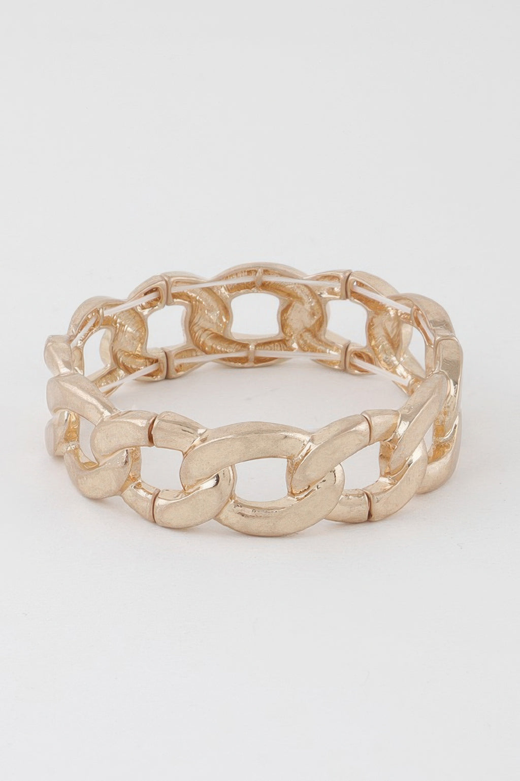 Curb Chain Bracelet, W Gold curb-link bracelet shown from above