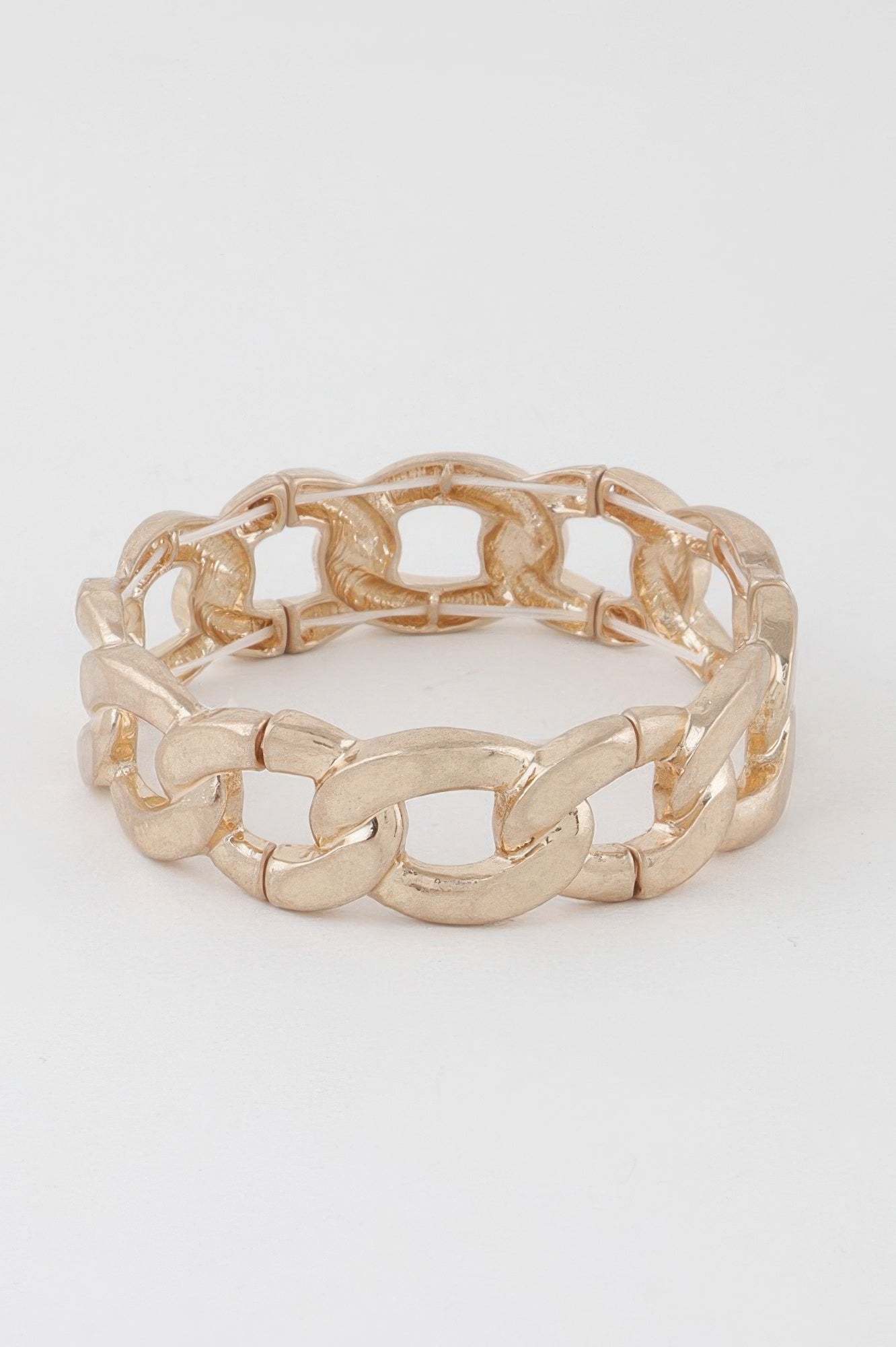 Curb Chain Bracelet, W Gold curb-link bracelet shown from above