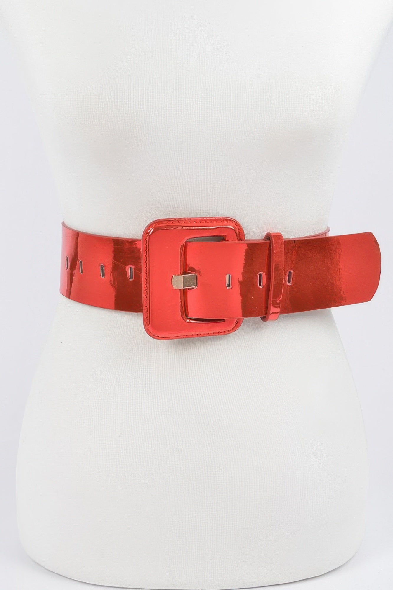 Wide Mirror Pu Belt - Tigbul's Variety Fashion Shop