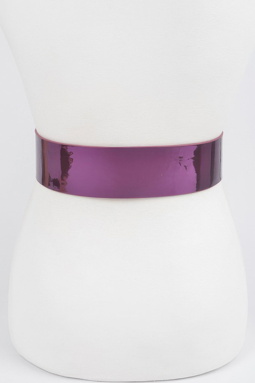 Purple glossy wide PU belt with clean straight band
