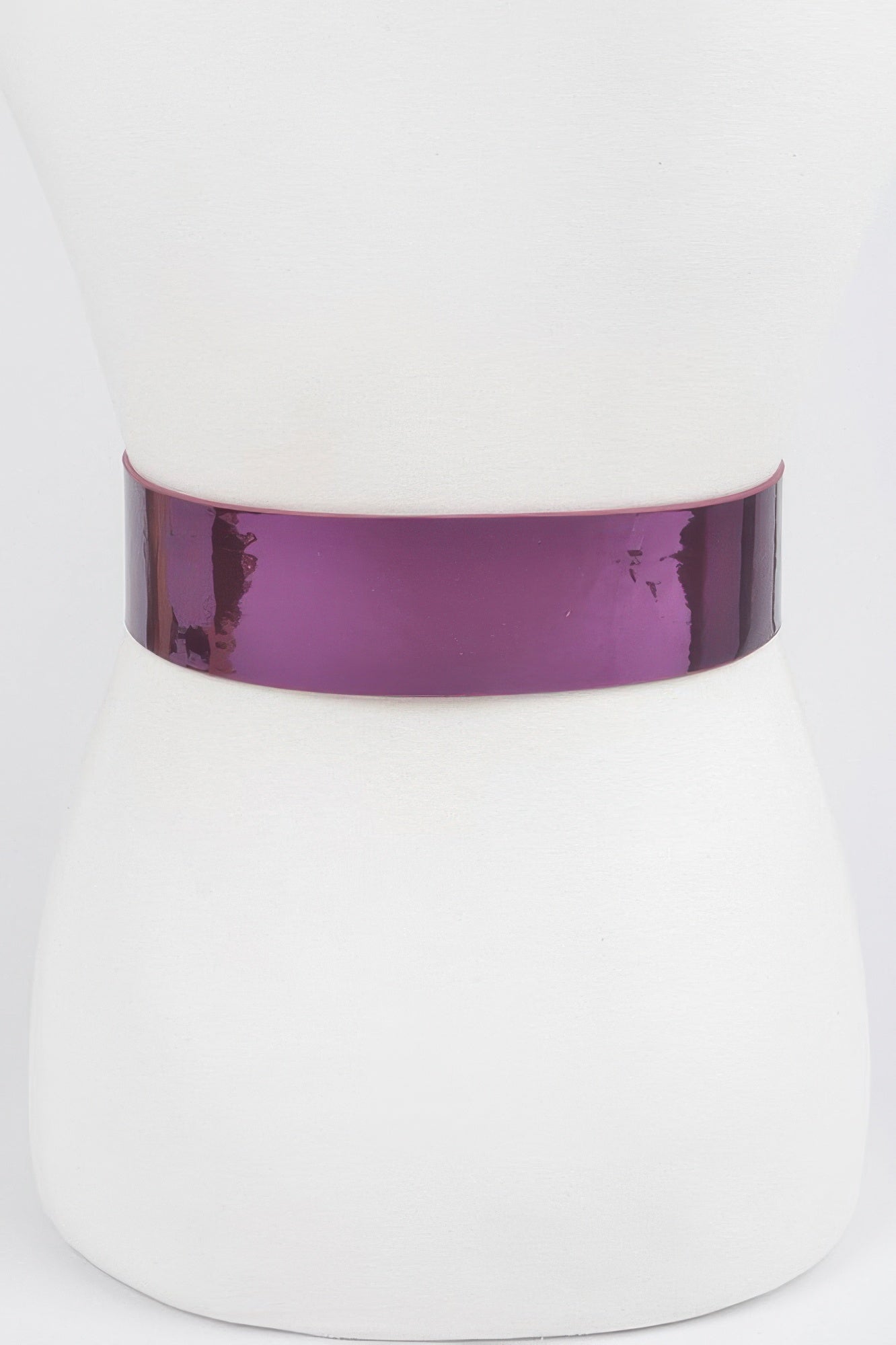 Purple glossy wide PU belt with clean straight band