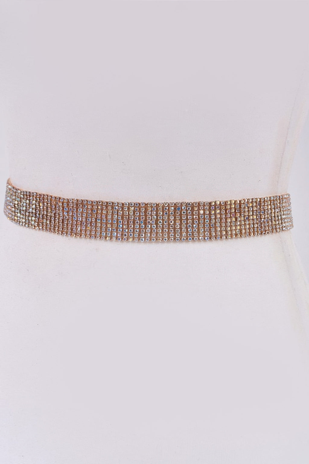 Gold rhinestone belt with sparkling wide band for one size