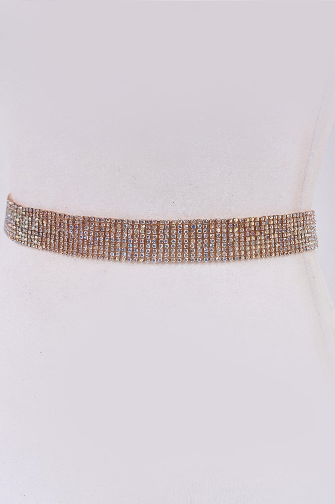 Gold rhinestone belt with sparkling wide band for one size