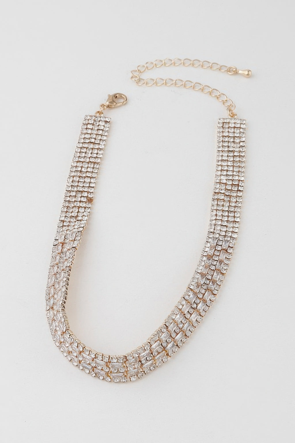Multi Rhinestone Crystal Choker Necklace - Tigbul's Variety Fashion Shop