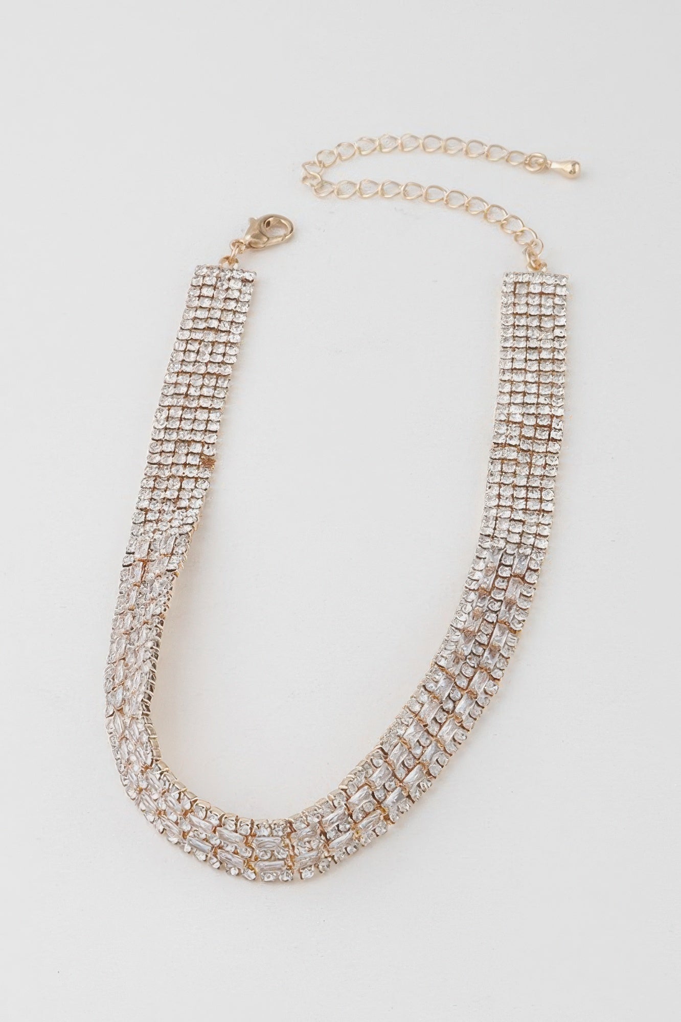 Multi Rhinestone Crystal Choker Necklace - Tigbul's Variety Fashion Shop