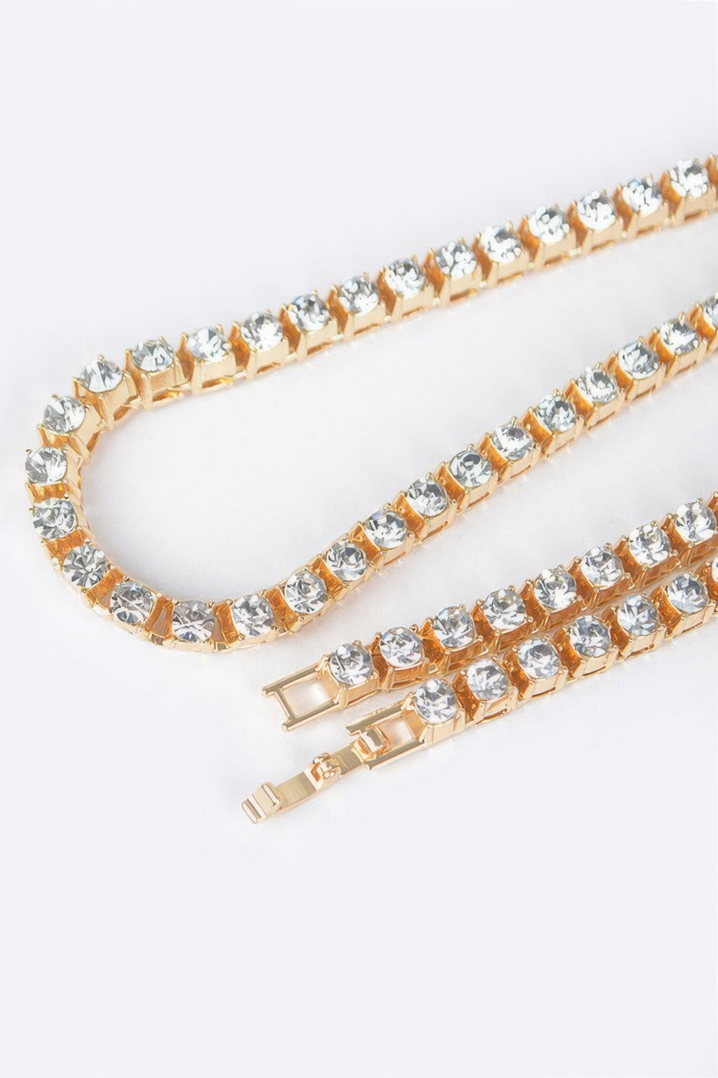 Rhinestone Chain Layered Necklace 60cm - Tigbul's Variety Fashion Shop