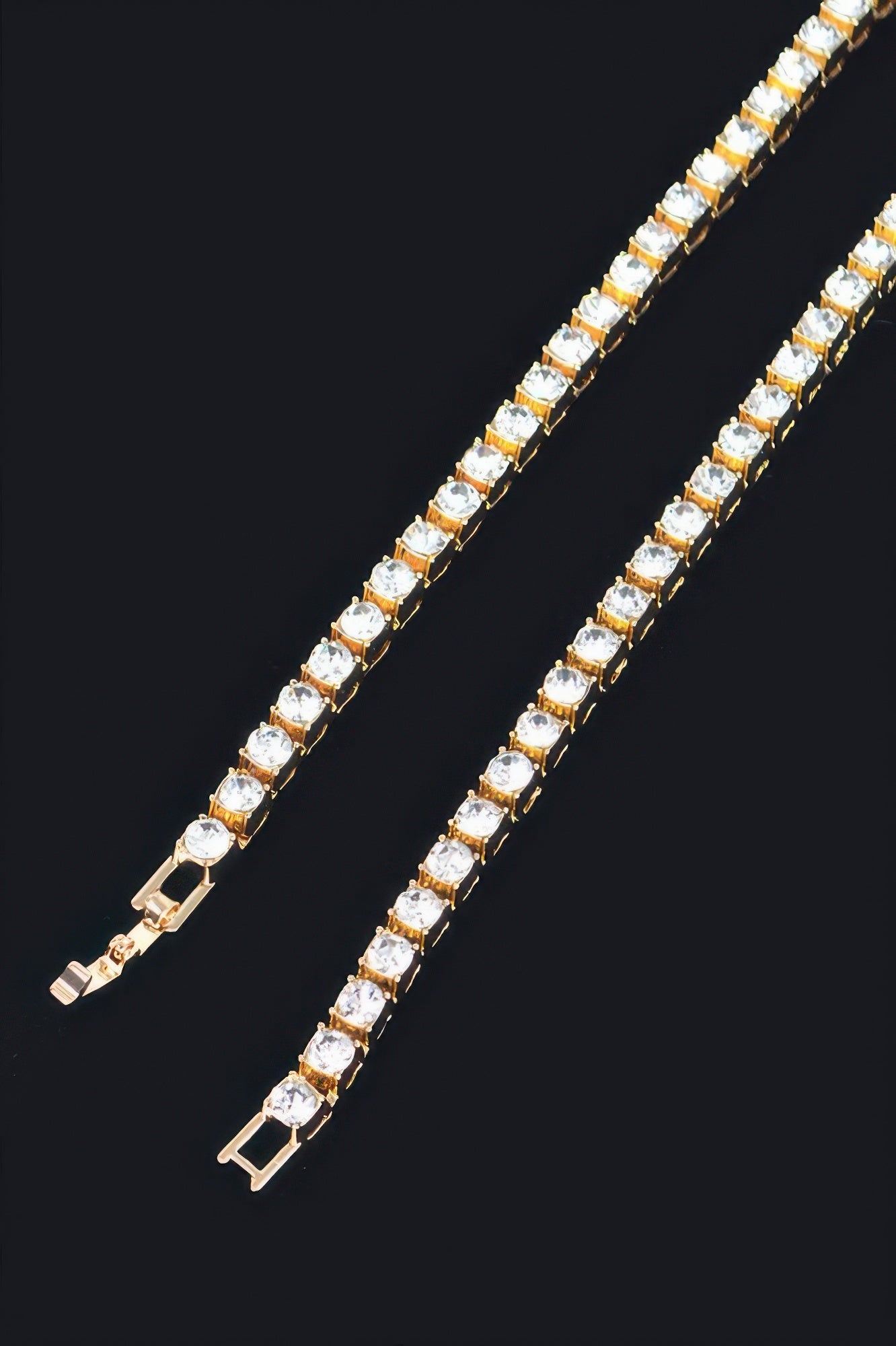 Rhinestone Chain Layered Necklace 45cm - Tigbul's Variety Fashion Shop