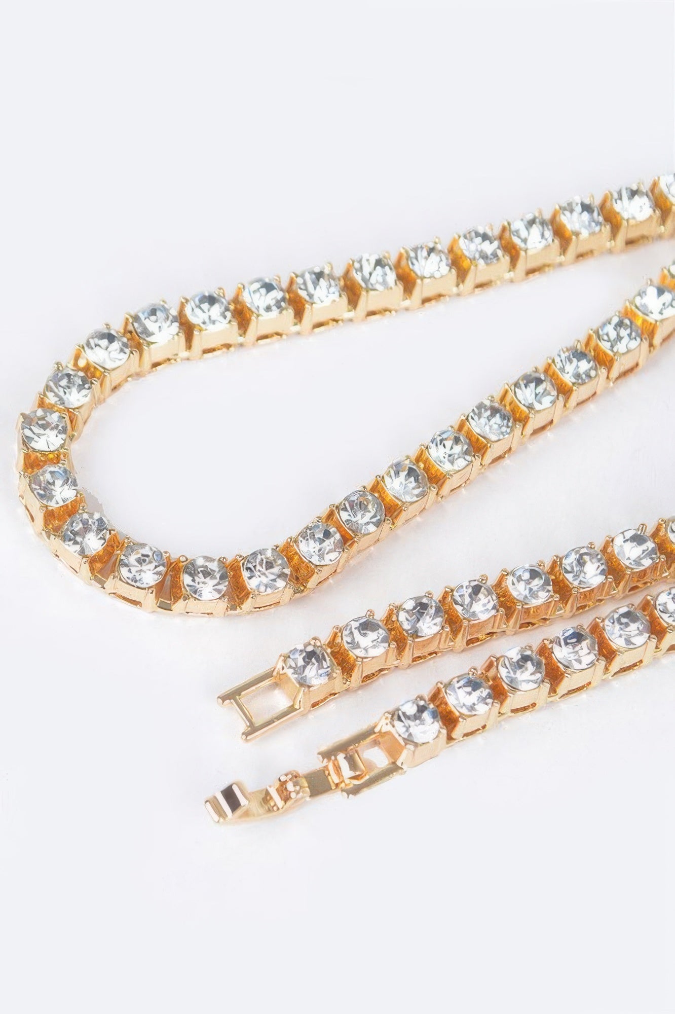 Rhinestone Chain Layered Necklace 45cm - Tigbul's Variety Fashion Shop