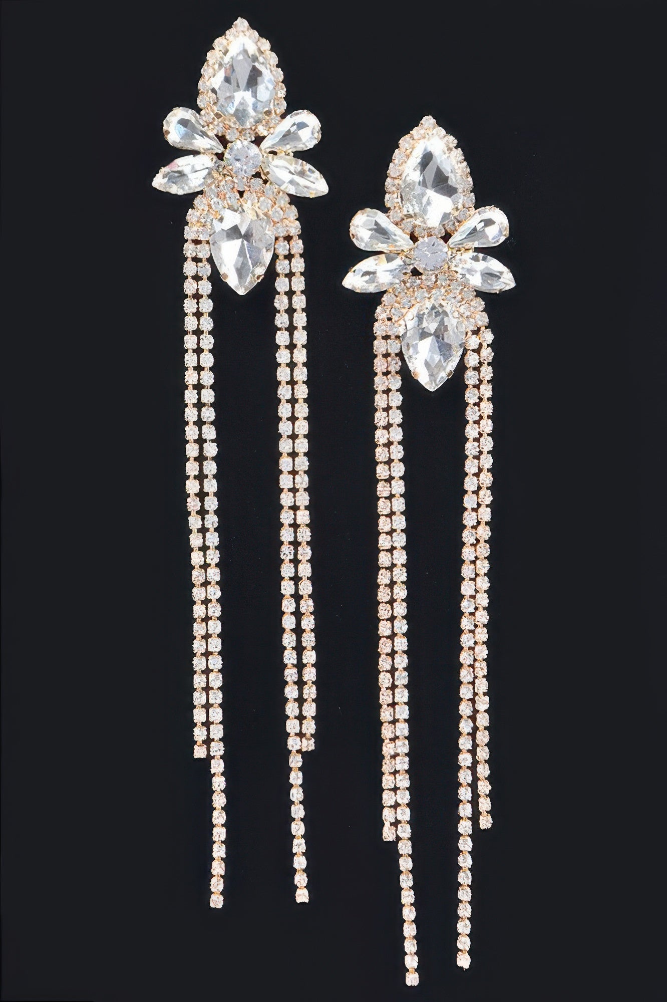 Rhinestone Fringe Earring - Tigbul's Variety Fashion Shop