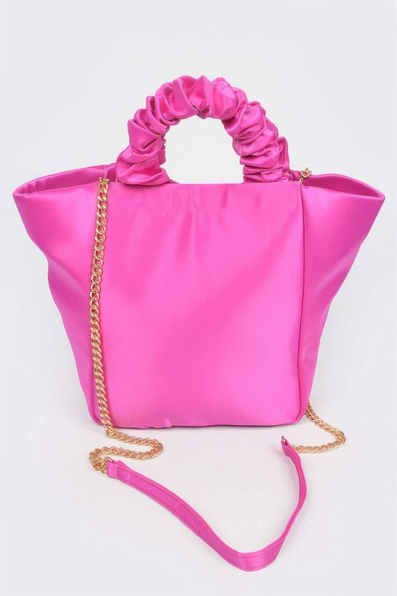 Satin Tote Bag W/chain - Tigbul's Variety Fashion Shop